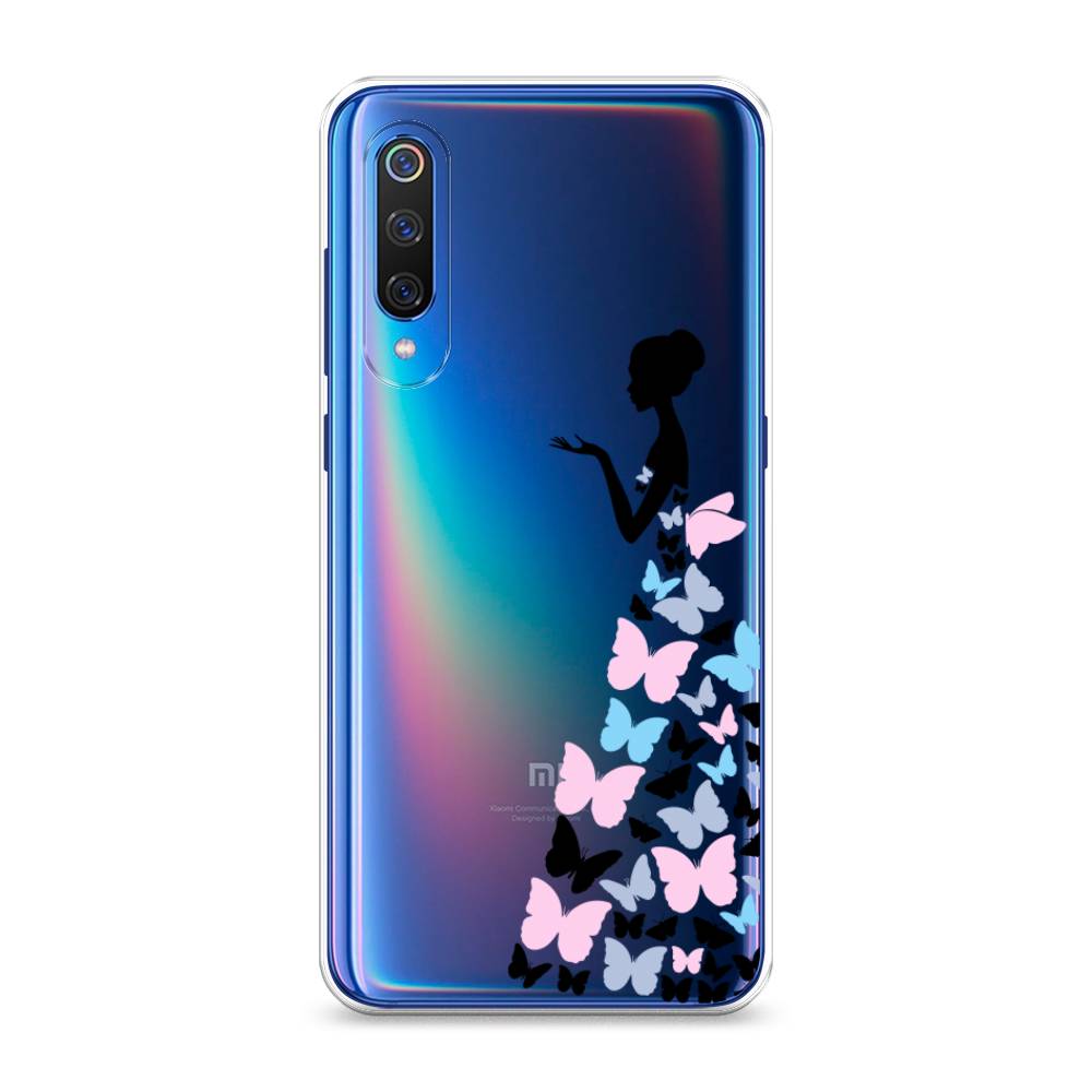 фото Силиконовый чехол "платье из бабочек" на xiaomi mi 9 awog