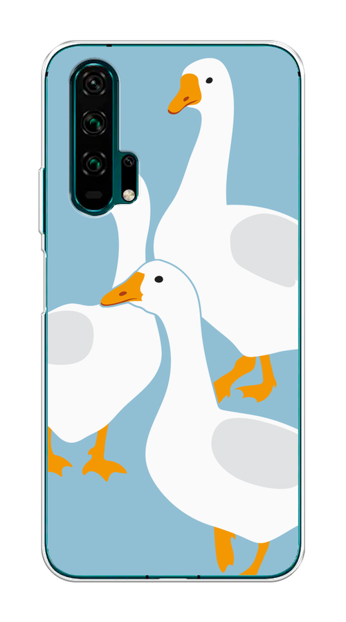 

Чехол на Honor 20 Pro "Гусиное трио", Голубой;белый;серый;желтый, 69350-1
