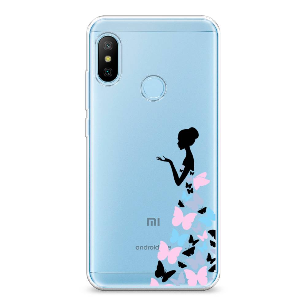 фото Силиконовый чехол "платье из бабочек" на xiaomi mi a2 lite awog