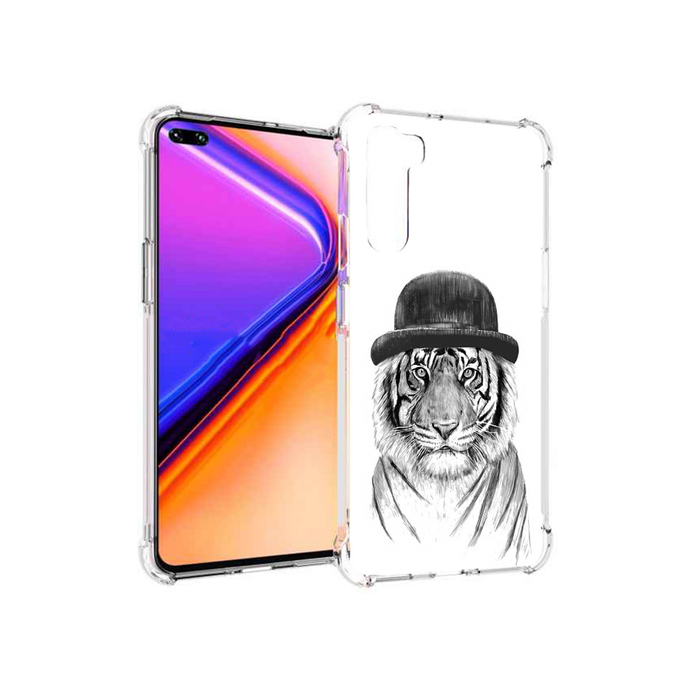 

Чехол MyPads Tocco для OnePlus Nord тигр британец (PT227045.136.641), Прозрачный, Tocco