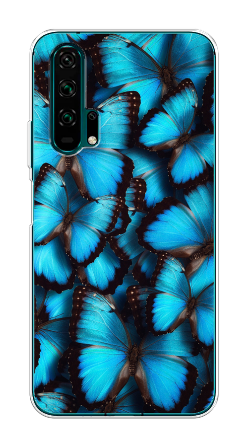 

Чехол на Honor 20 Pro "Тропическая бабочка 2", Голубой;черный, 69350-1