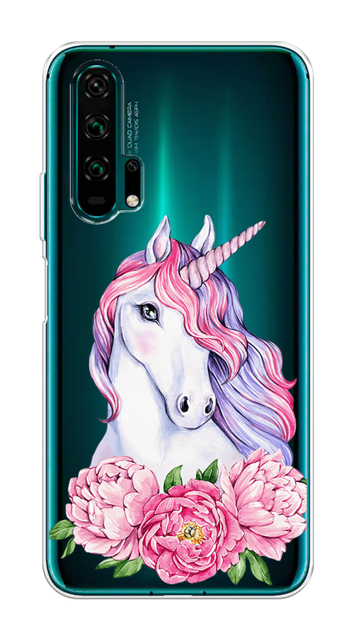 

Чехол на Honor 20 Pro "Единорог с пионами", Розовый;белый;зеленый, 69350-1