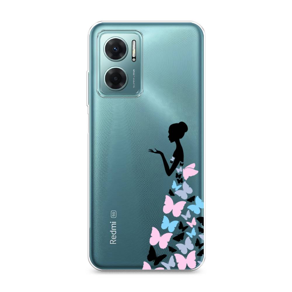 фото Силиконовый чехол "платье из бабочек" на xiaomi redmi 10 5g awog