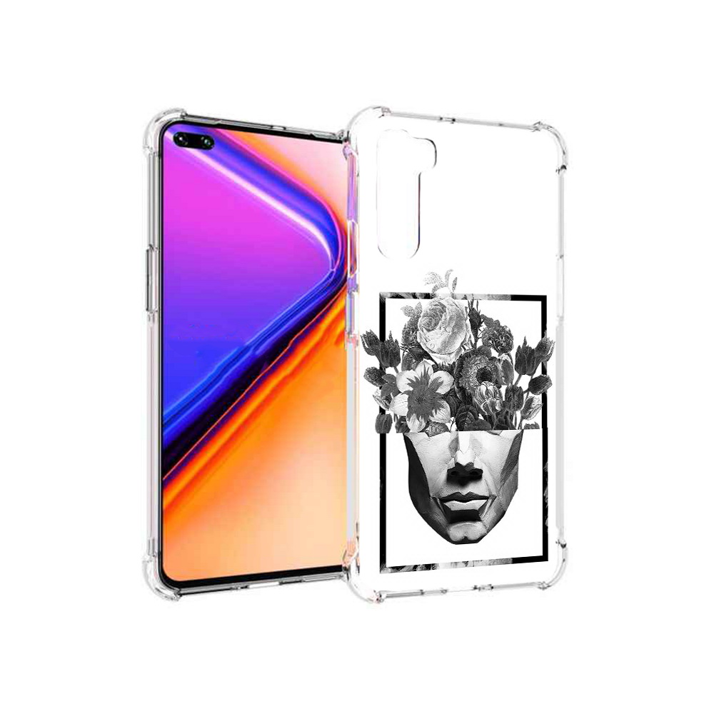 

Чехол MyPads Tocco для OnePlus Nord черно белая ваза в абстракции (PT227045.136.678), Прозрачный, Tocco