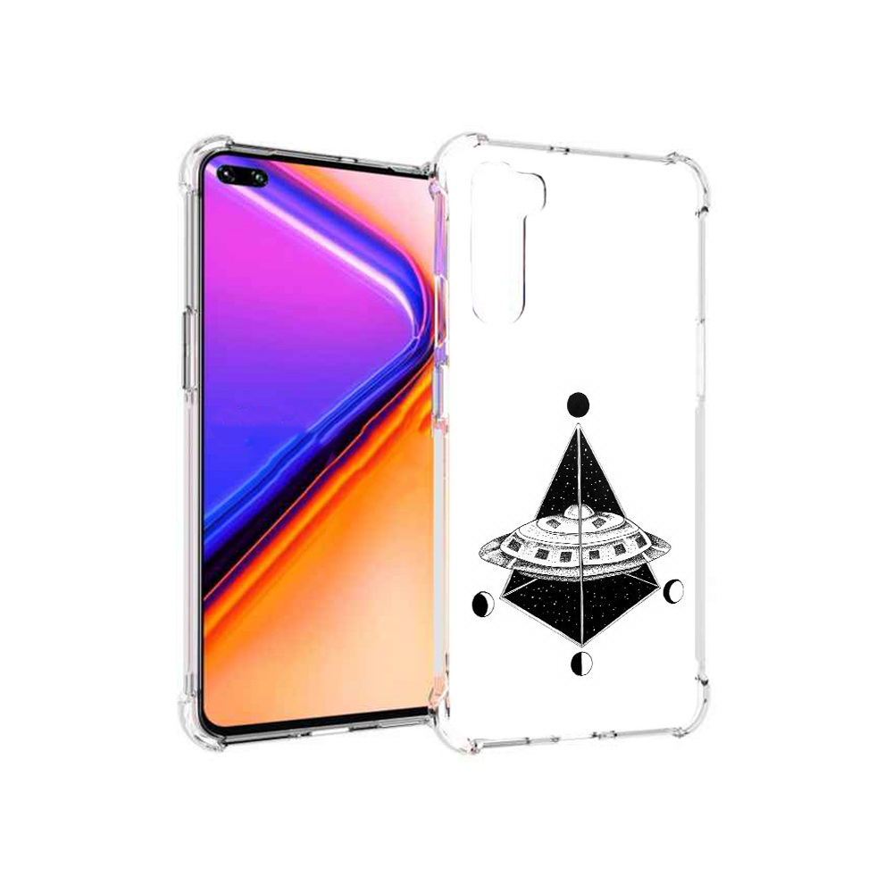 

Чехол MyPads Tocco для OnePlus Nord черно белая летающая тарелка (PT227045.136.679), Прозрачный, Tocco