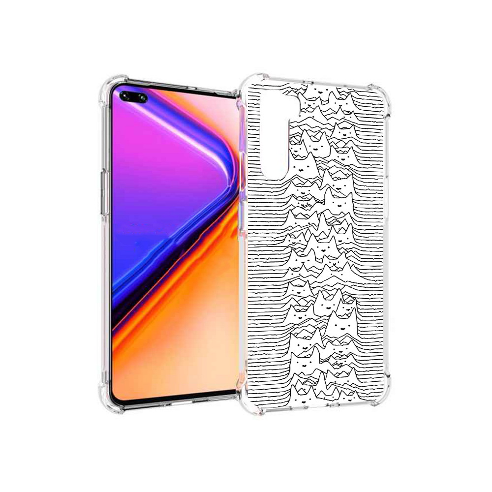 

Чехол MyPads Tocco для OnePlus Nord черно белые коты 3D (PT227045.136.682), Прозрачный, Tocco