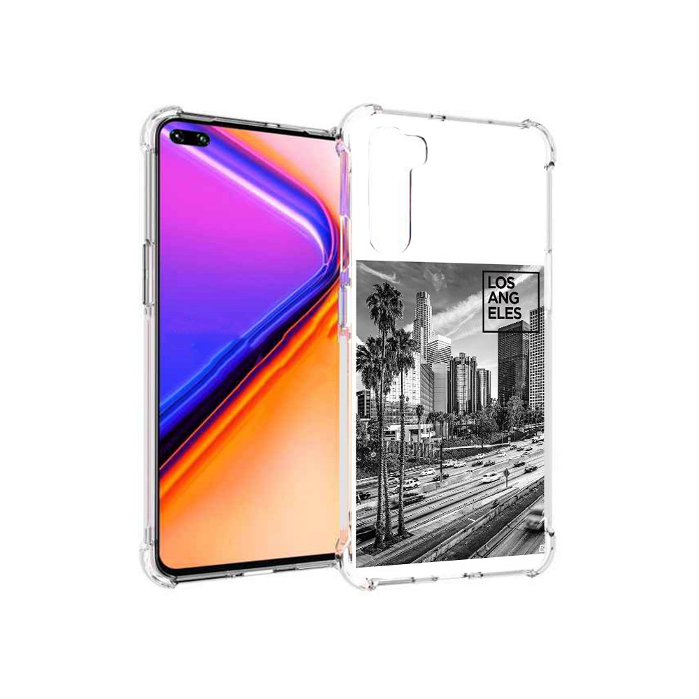 

Чехол MyPads Tocco для OnePlus Nord черно белый лос анджелес (PT227045.136.685), Прозрачный, Tocco