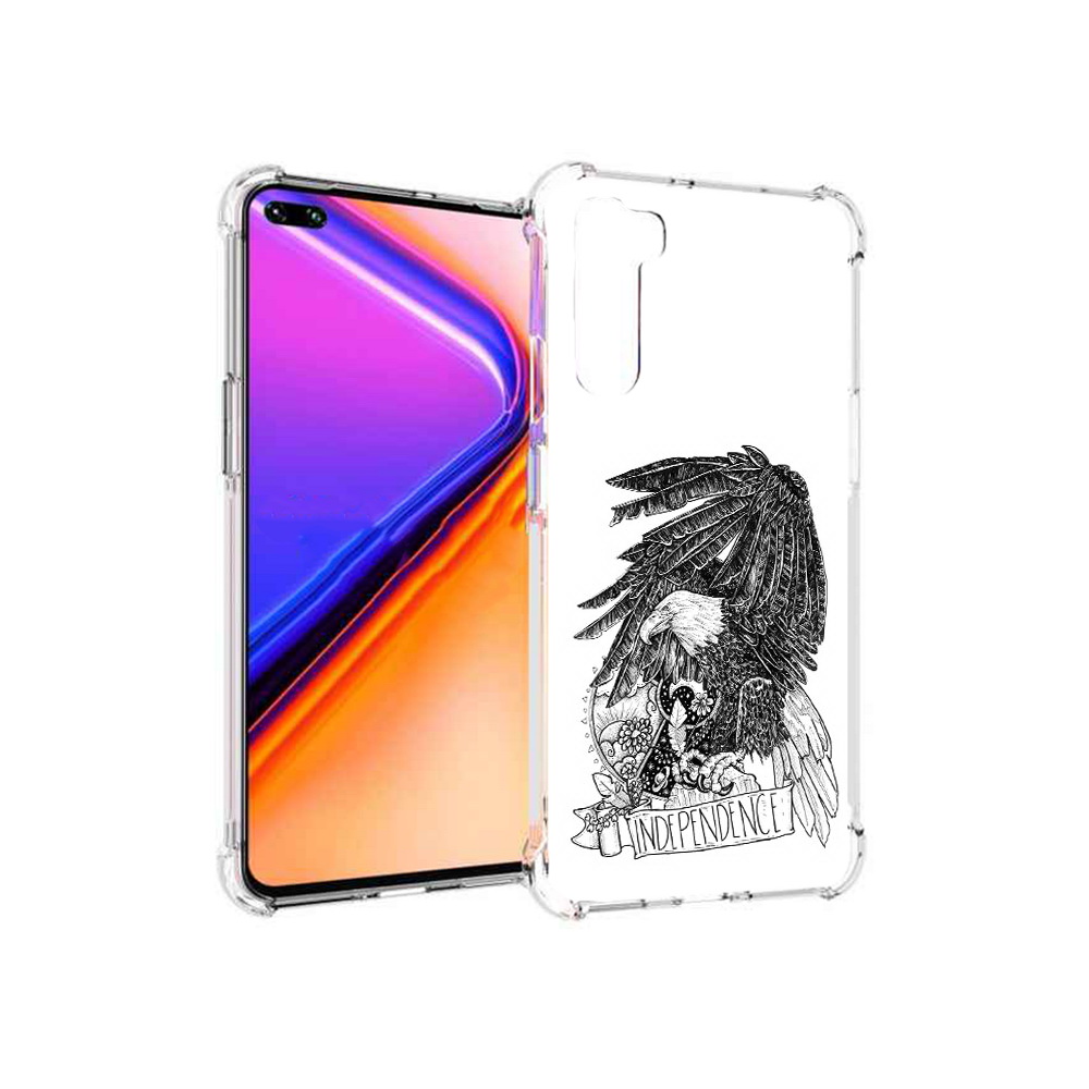 

Чехол MyPads Tocco для OnePlus Nord черно белый сокол (PT227045.136.688), Прозрачный, Tocco