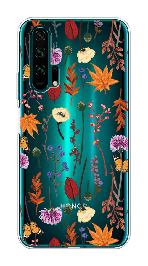 

Чехол на Honor 20 Pro "Orange Purple flowers", 69350-1