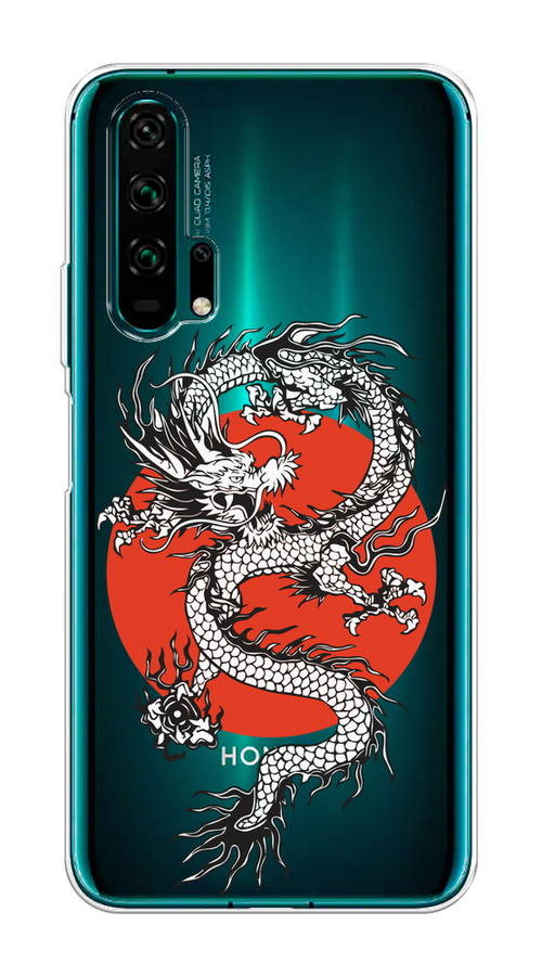 

Чехол на Honor 20 Pro "Восходящий дракон", Белый;черный;красный, 69350-1