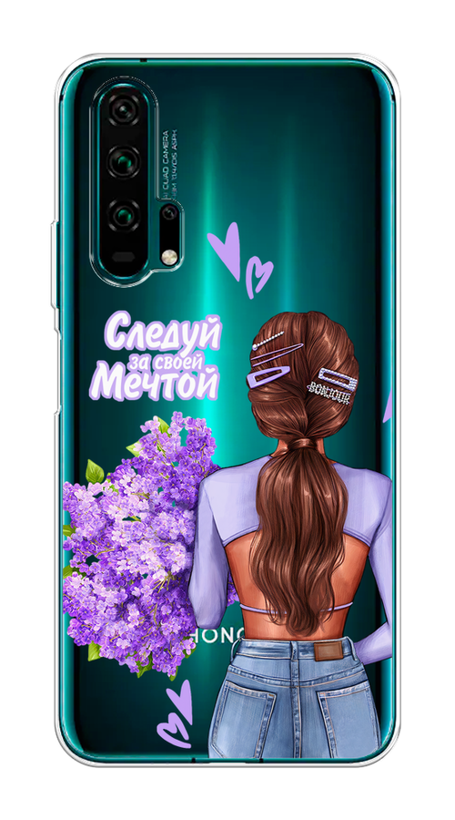 

Чехол на Honor 20 Pro "Следуй за своей мечтой", Фиолетовый;коричневый, 69350-1