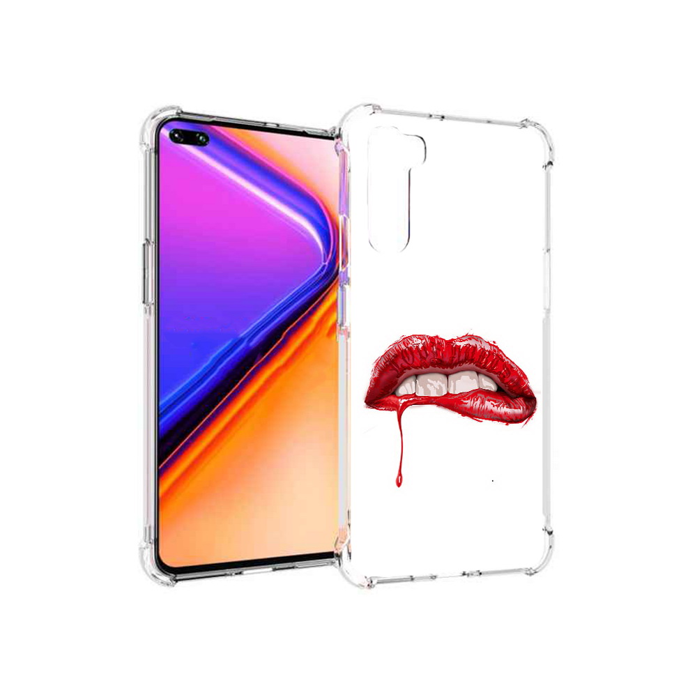 

Чехол MyPads Tocco для OnePlus Nord яркие красные губы (PT227045.136.706), Прозрачный, Tocco