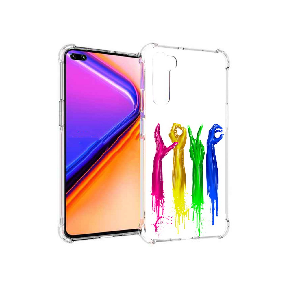 

Чехол MyPads Tocco для OnePlus Nord яркие руки love (PT227045.136.707), Прозрачный, Tocco