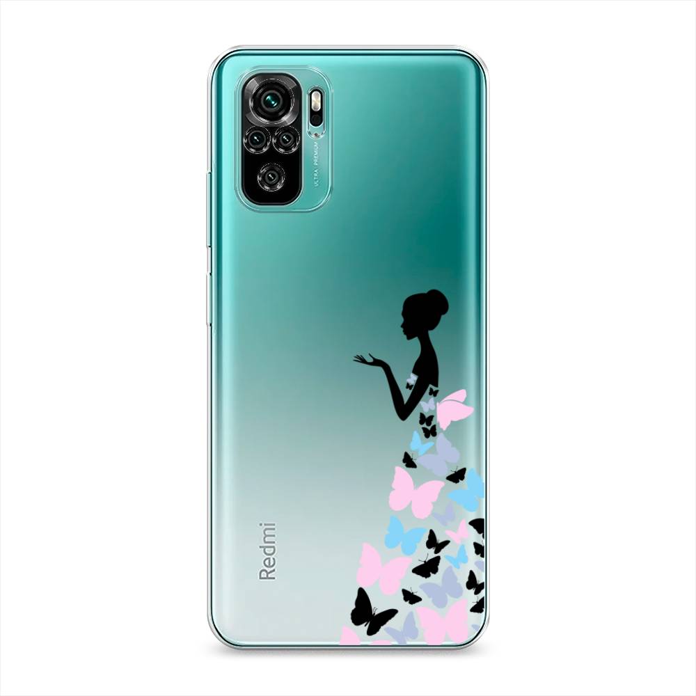 фото Силиконовый чехол "платье из бабочек" на xiaomi redmi note 10 awog