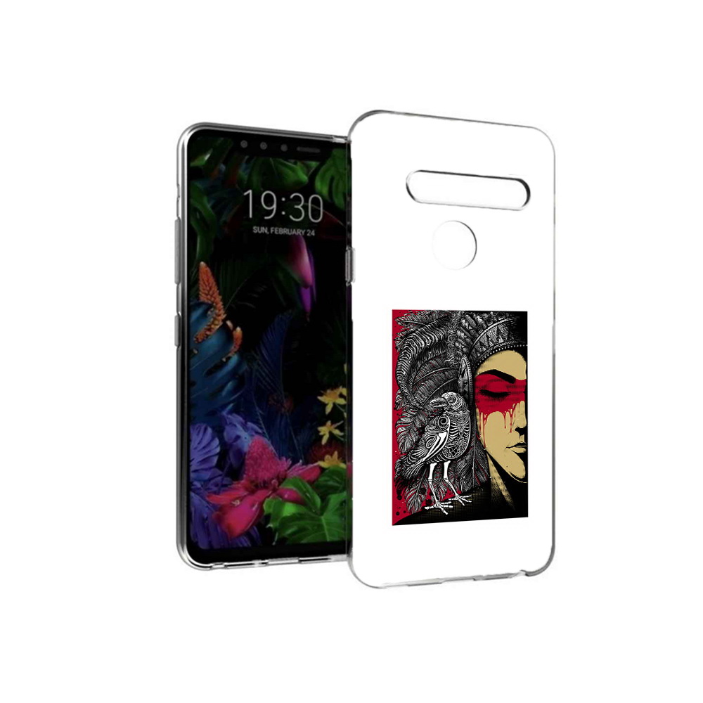 

Чехол MyPads Tocco для LG G8 девушка с вороном в абстракции (PT135945.76.311), Tocco