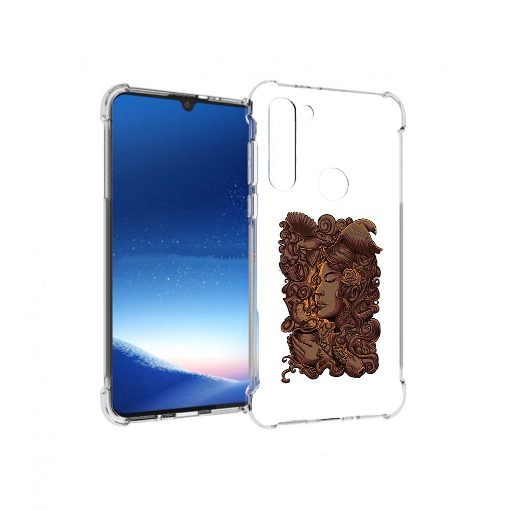

Чехол MyPads Tocco для Motorola Moto G8 Power девушка с длинными волосами абстракция, Прозрачный, Tocco