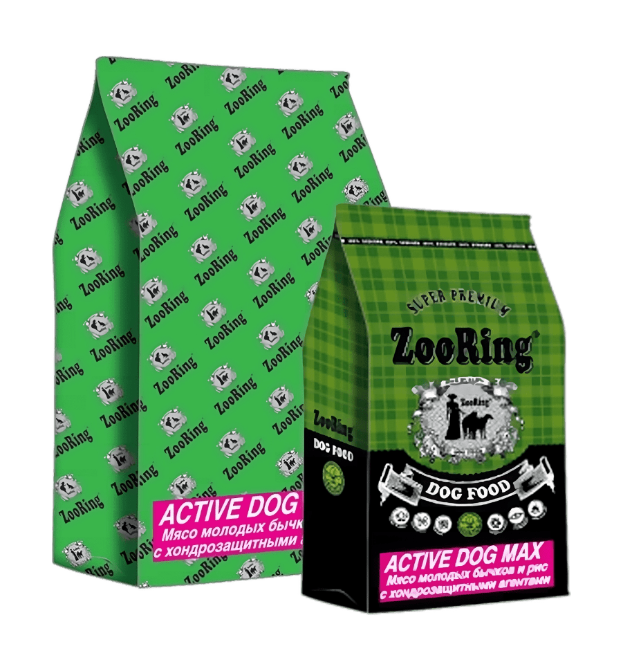 Сухой корм для собак ZooRing Active Dog Max с мясом молодых бычков 10кг 4590₽