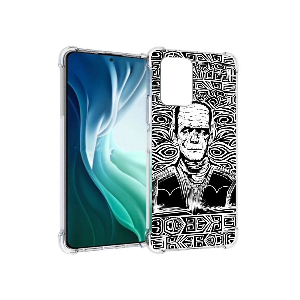 

Чехол MyPads Tocco для Xiaomi Redmi Note 10 Pro 5G франкенштейн черно белый, Прозрачный, Tocco