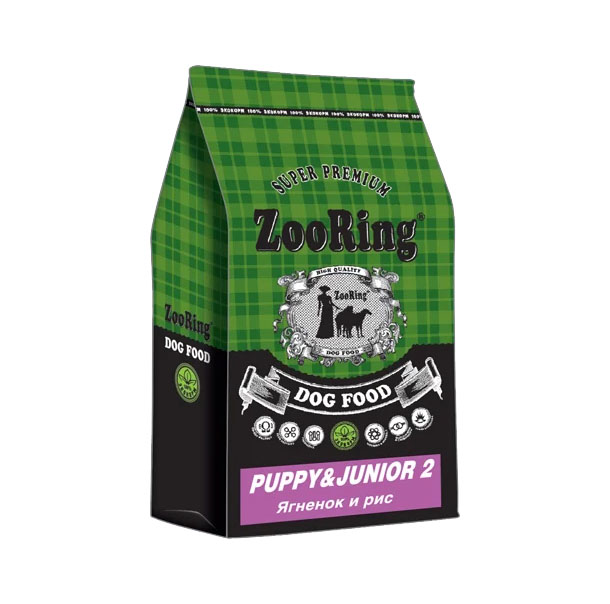 Сухой корм для щенков всех пород ZooRing Puppy&Junior с ягненком и рисом, 10 кг