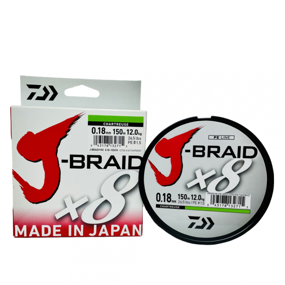 фото Шнур плетеный daiwa j-braid х8 150 m желтый / для спиннинга (0.28 mm)