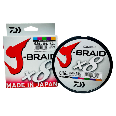 фото Шнур плетеный daiwa j-braid х8 150 m мультиколор / для спиннинга (0.16 mm)