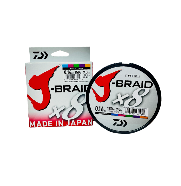 фото Шнур плетеный daiwa j-braid х8 150 m мультиколор / для спиннинга (0.20 mm)