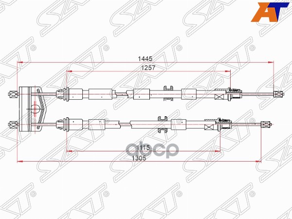 

SAT ST-52-0031 Трос ручного тормоза FORD FIESTA VI CBK 01-08/FUSION CBK 02-12/MAZDA 2 DY 0