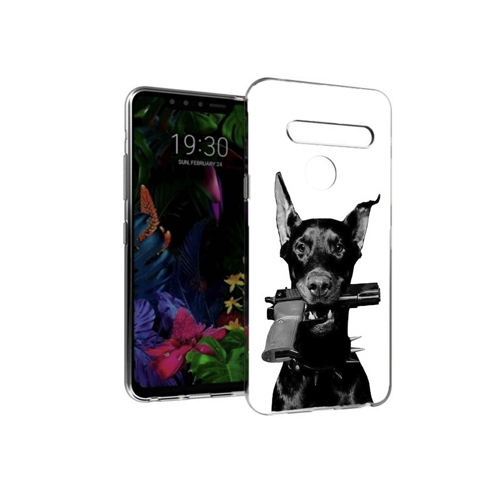 

Чехол MyPads Tocco для LG G8 доберман с пистолетом (PT135945.76.331), Tocco