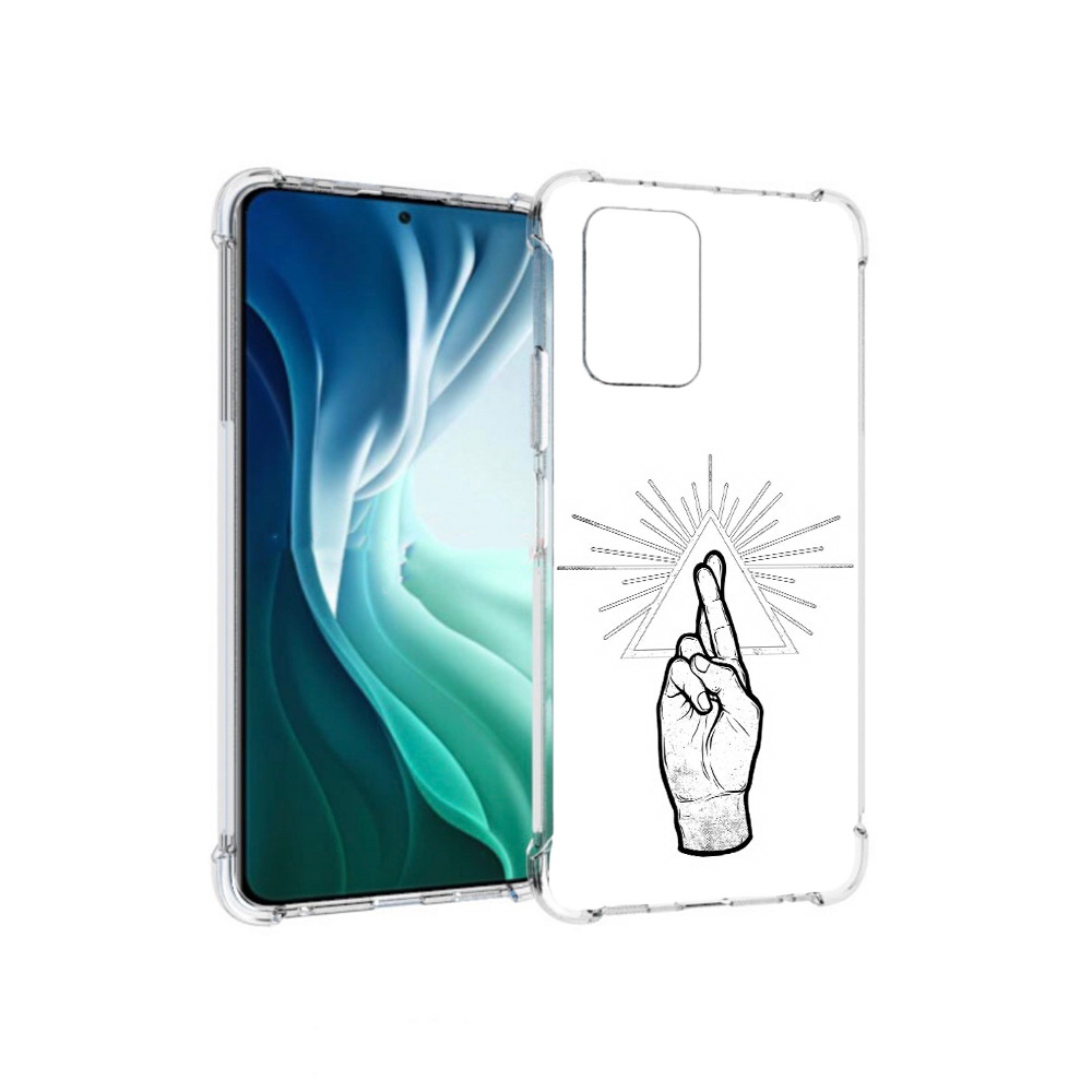 

Чехол MyPads Tocco для Xiaomi Redmi Note 10 Pro 5G черно белая рука (PT162244.283.681), Прозрачный, Tocco