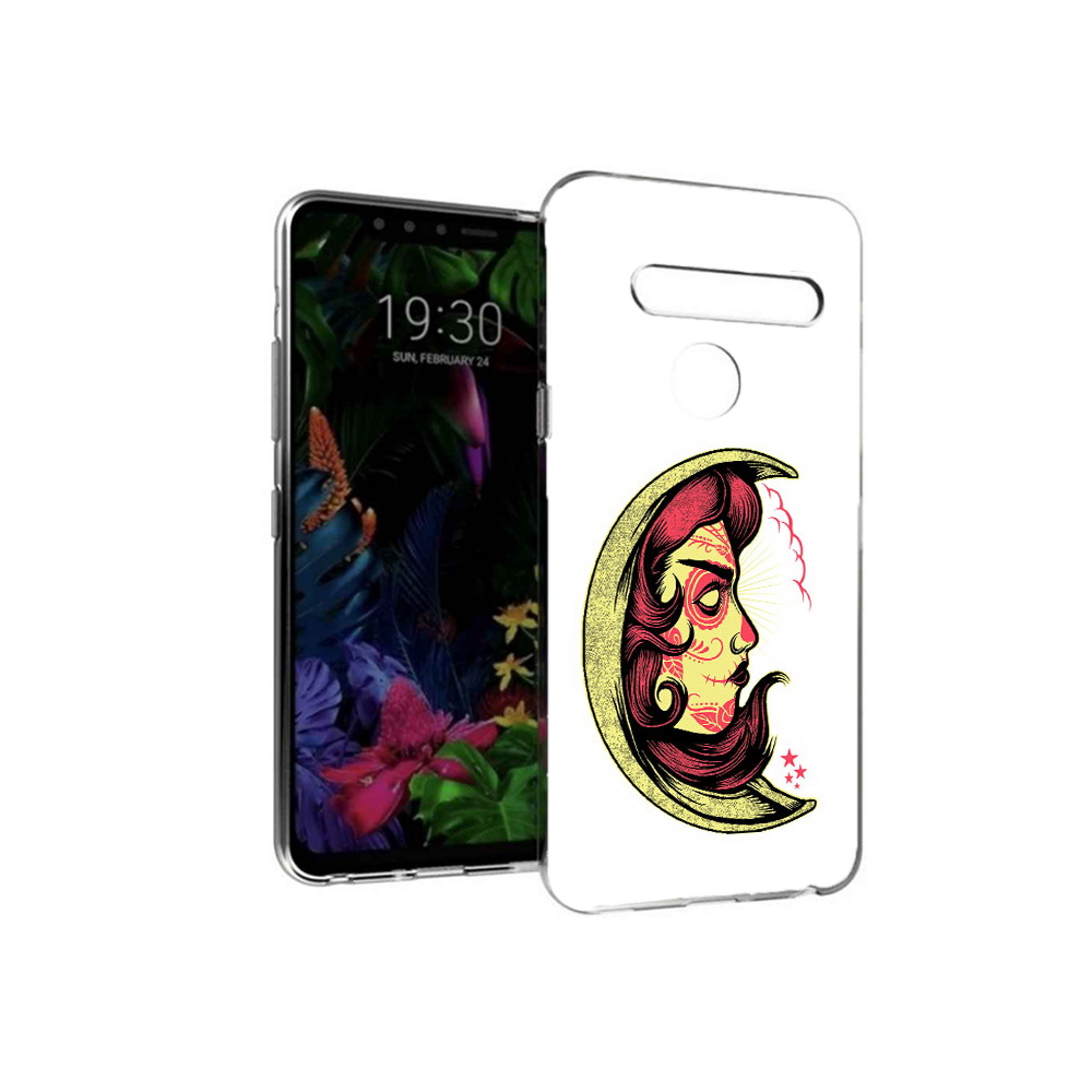 

Чехол MyPads Tocco для LG G8 желтый полумесяц с лицом девушки (PT135945.76.346), Tocco