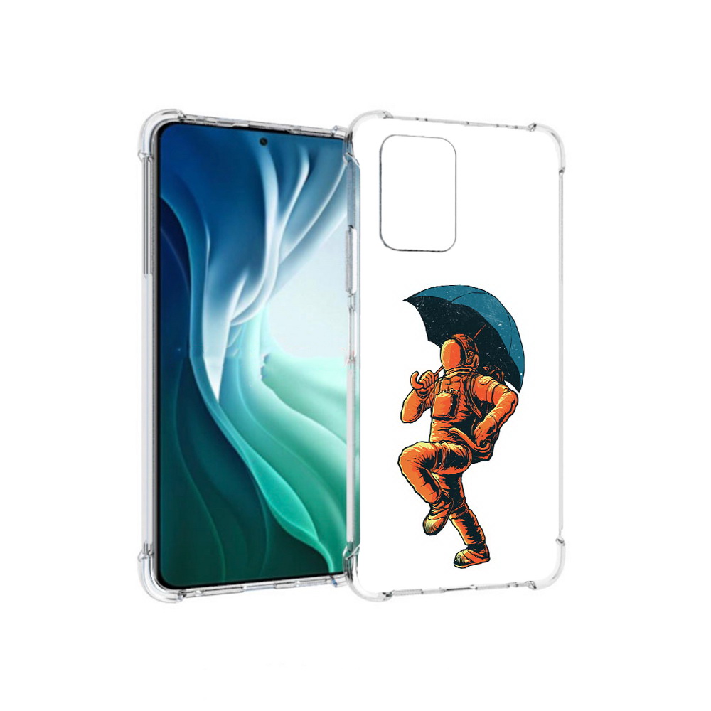 Чехол MyPads Tocco для Xiaomi Redmi Note 10 Pro 5G шагающий космонавт с зонтом