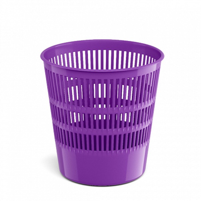 фото Корзина для бумаг и мусора erichkrause vivid, 12 литров, пластик, сетчатая, фиолетовая