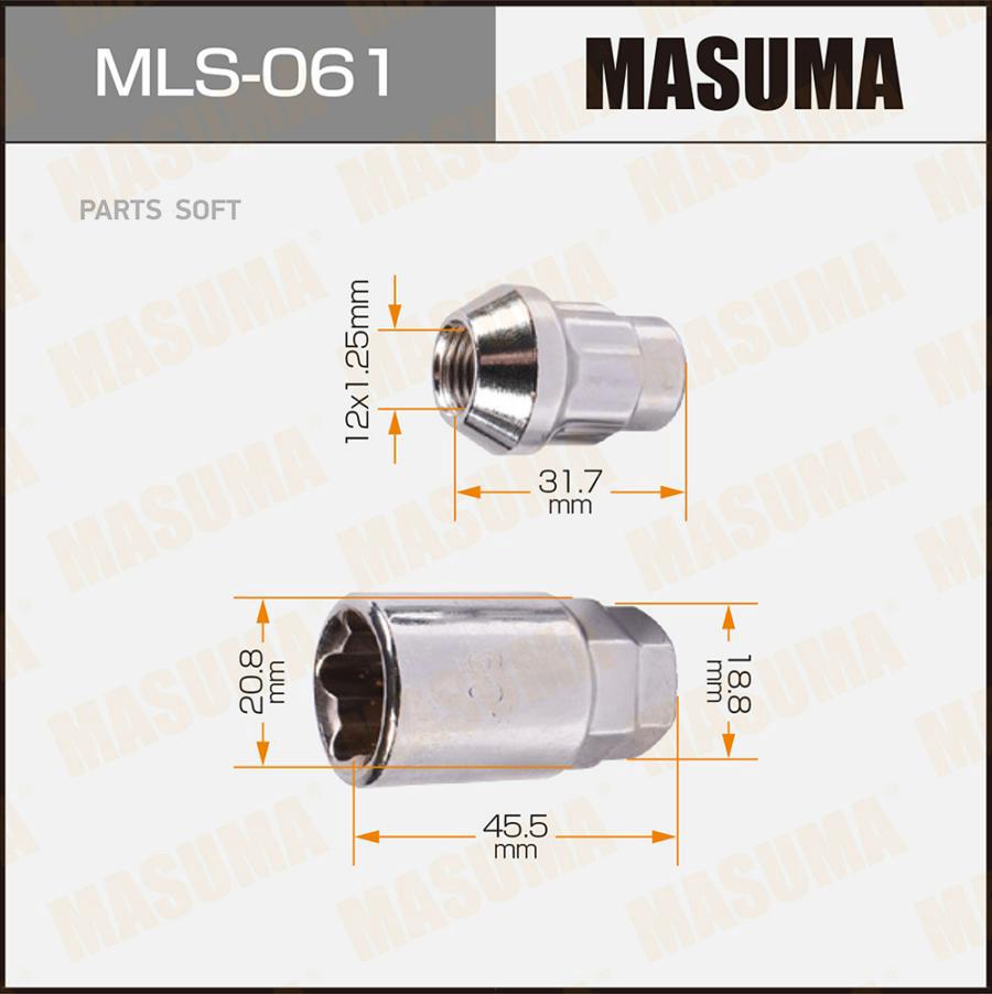 

Гайка Колесная Masuma С Секретом (Universal) Masuma арт. MLS061