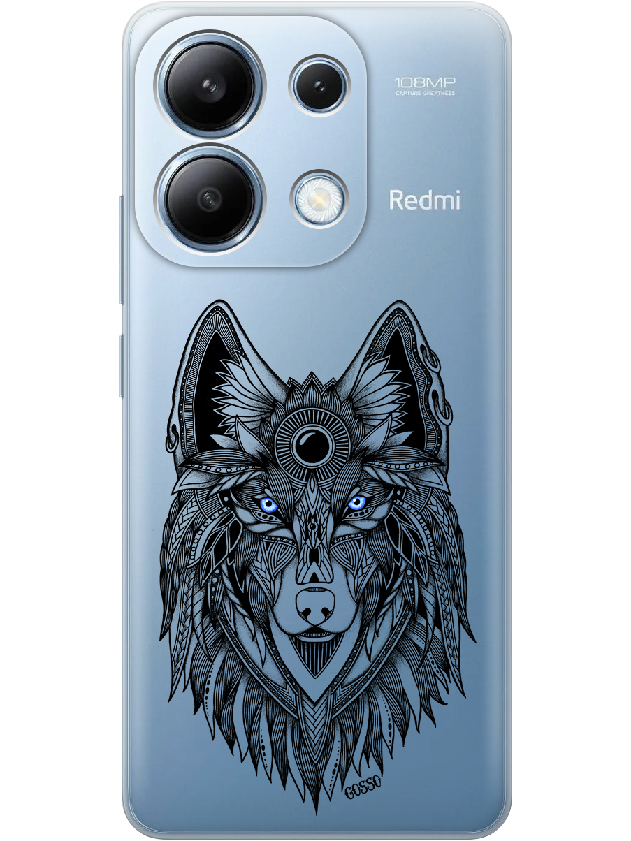 

Силиконовый чехол на Xiaomi Redmi Note 13 4G с принтом "Голубоглазый волк" прозрачный, Прозрачный;голубой;черный, 782622812