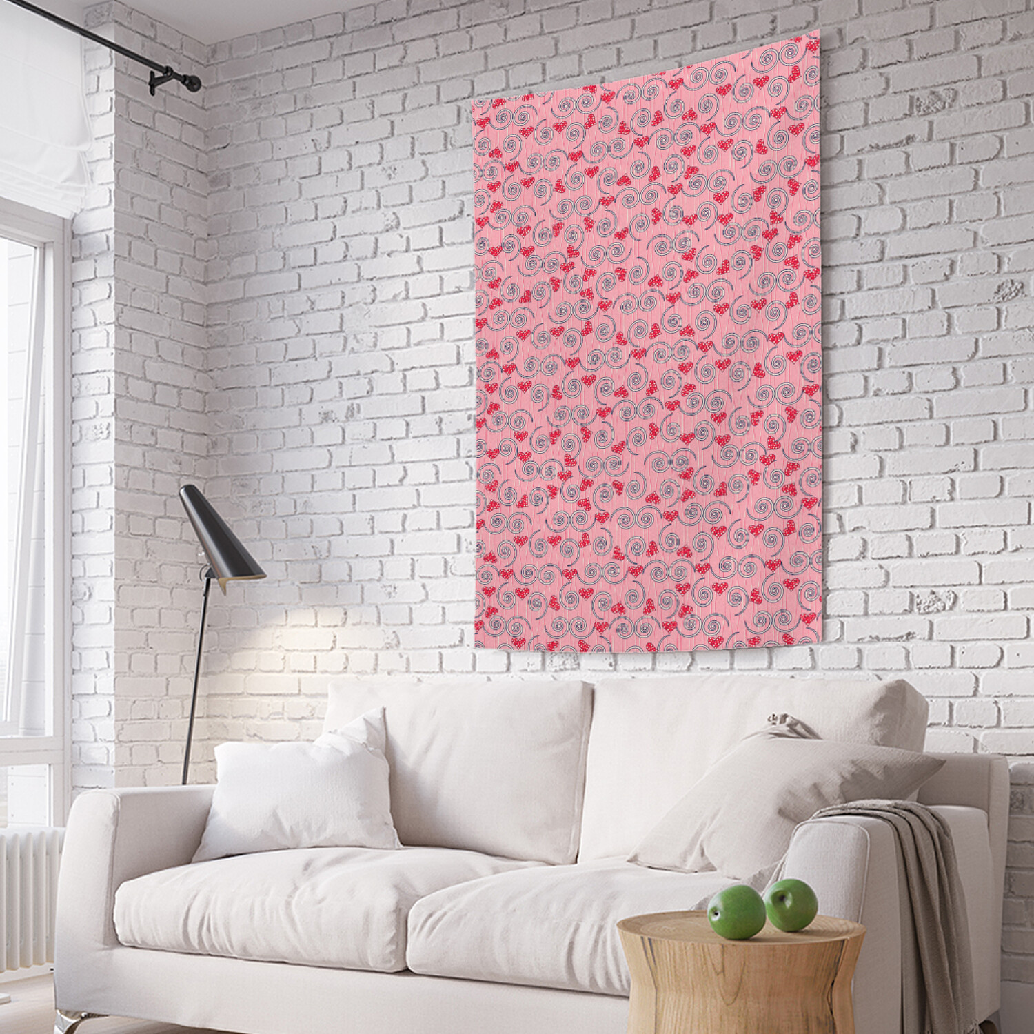 

Вертикальное фотопанно на стену JoyArty Сердца с завитками 150x200 см, Сердца с завитками