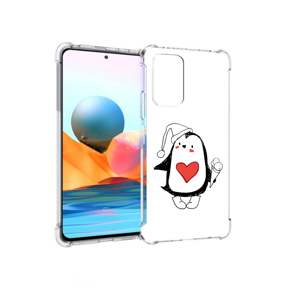 Чехол MyPads Tocco для Xiaomi Redmi Note 10 Pro Пингвин с мороженым (PT158414.284.135)