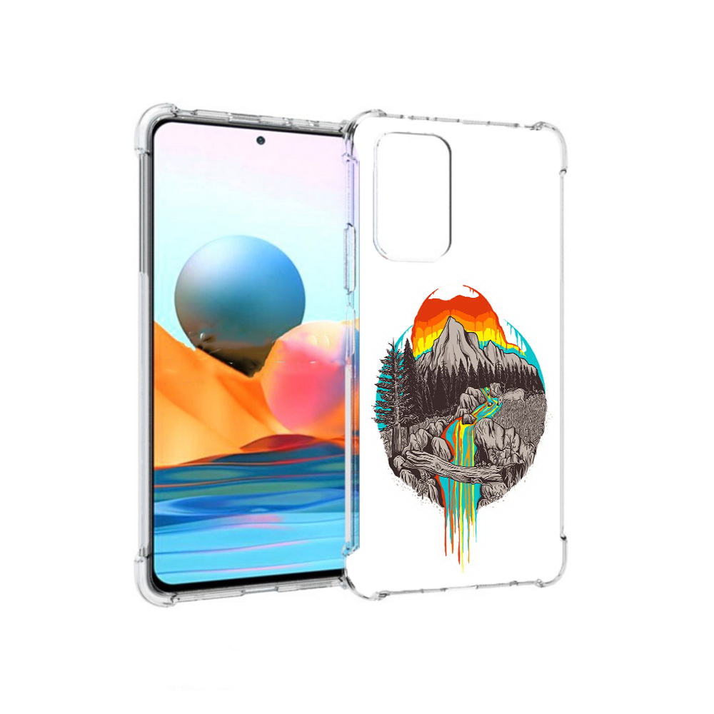 Чехол MyPads Tocco для Xiaomi Redmi Note 10 Pro Радужный водопад (PT158414.284.144)