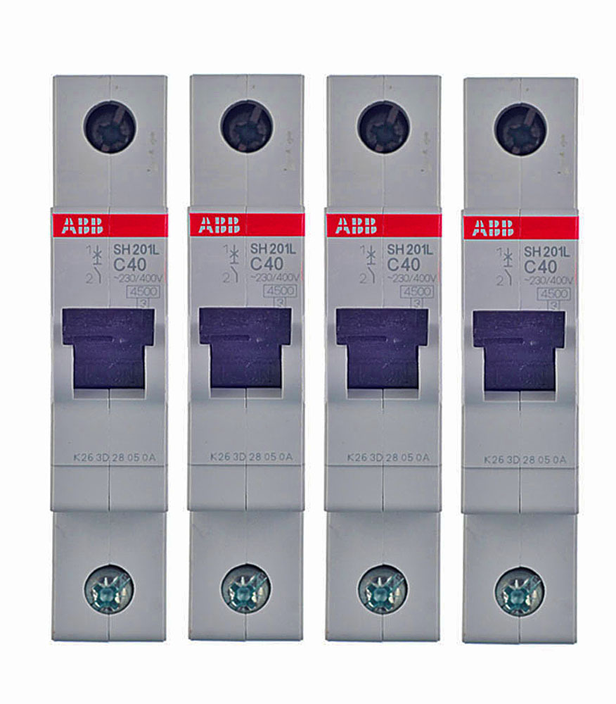 

Автоматический выключатель ABB SH201L 1P 40А тип C 4,5 кА 220 В на DIN-рейку
