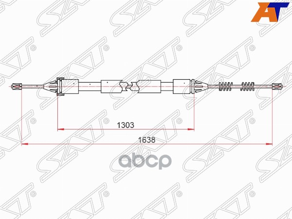 Трос Ручного Тормоза Peugeot 206Partner 98- Sat St-52-0045 1050₽