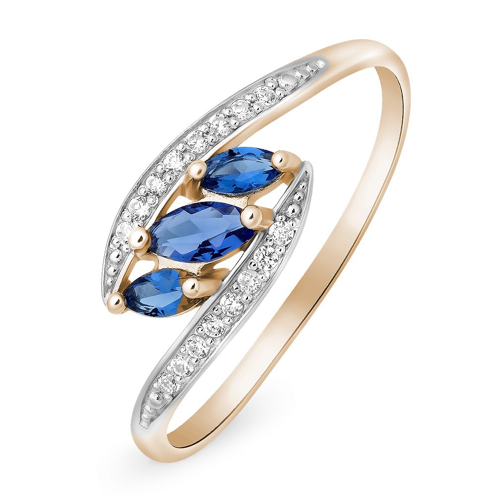 

Кольцо из золота р.  585Gold 101010802, сапфир\бриллиант, 101010802
