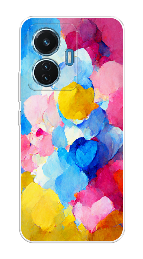 

Чехол на Vivo T1 "Яркие пятна", Синий;голубой;желтый;розовый, 267150-1