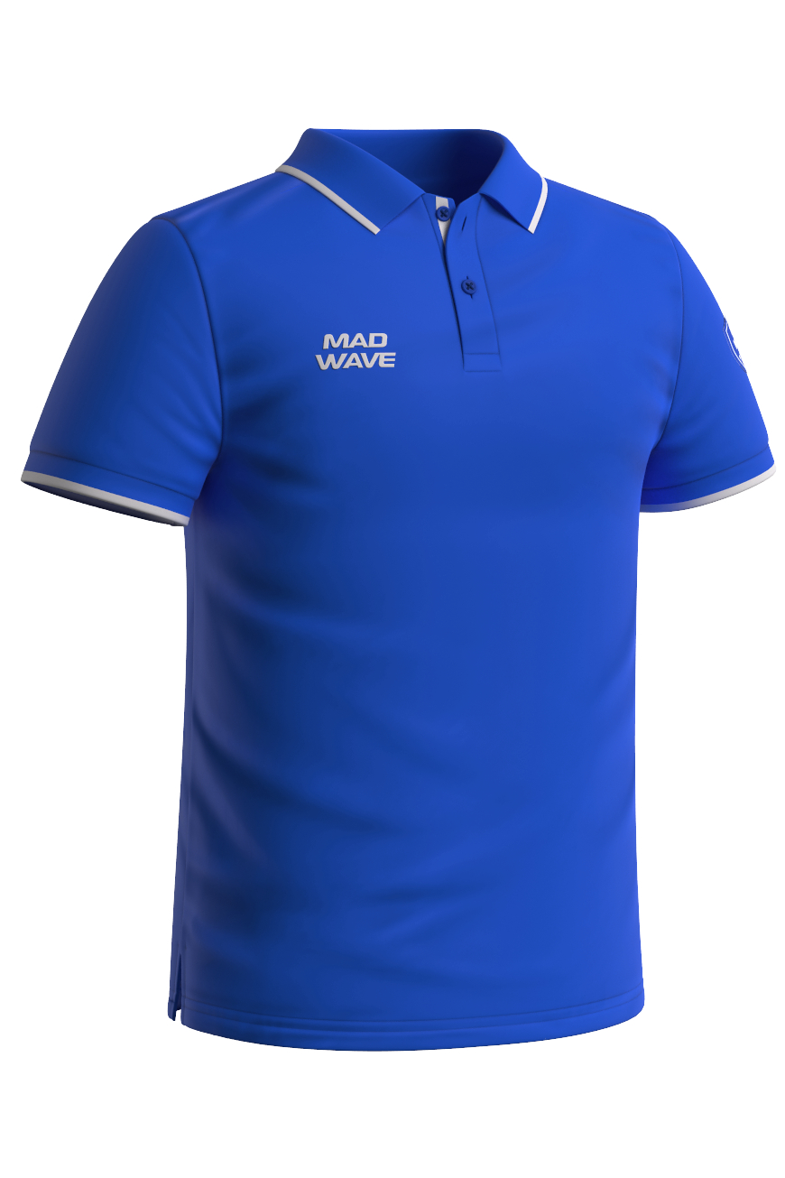 Футболка мужская Mad Wave Polo MW Adult синяя 4XL