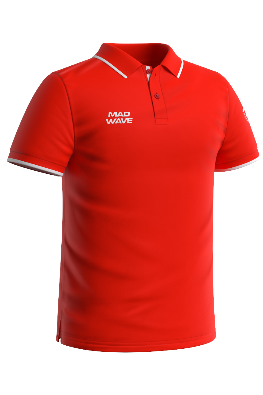 Футболка мужская Mad Wave Polo MW Adult красная 4XL