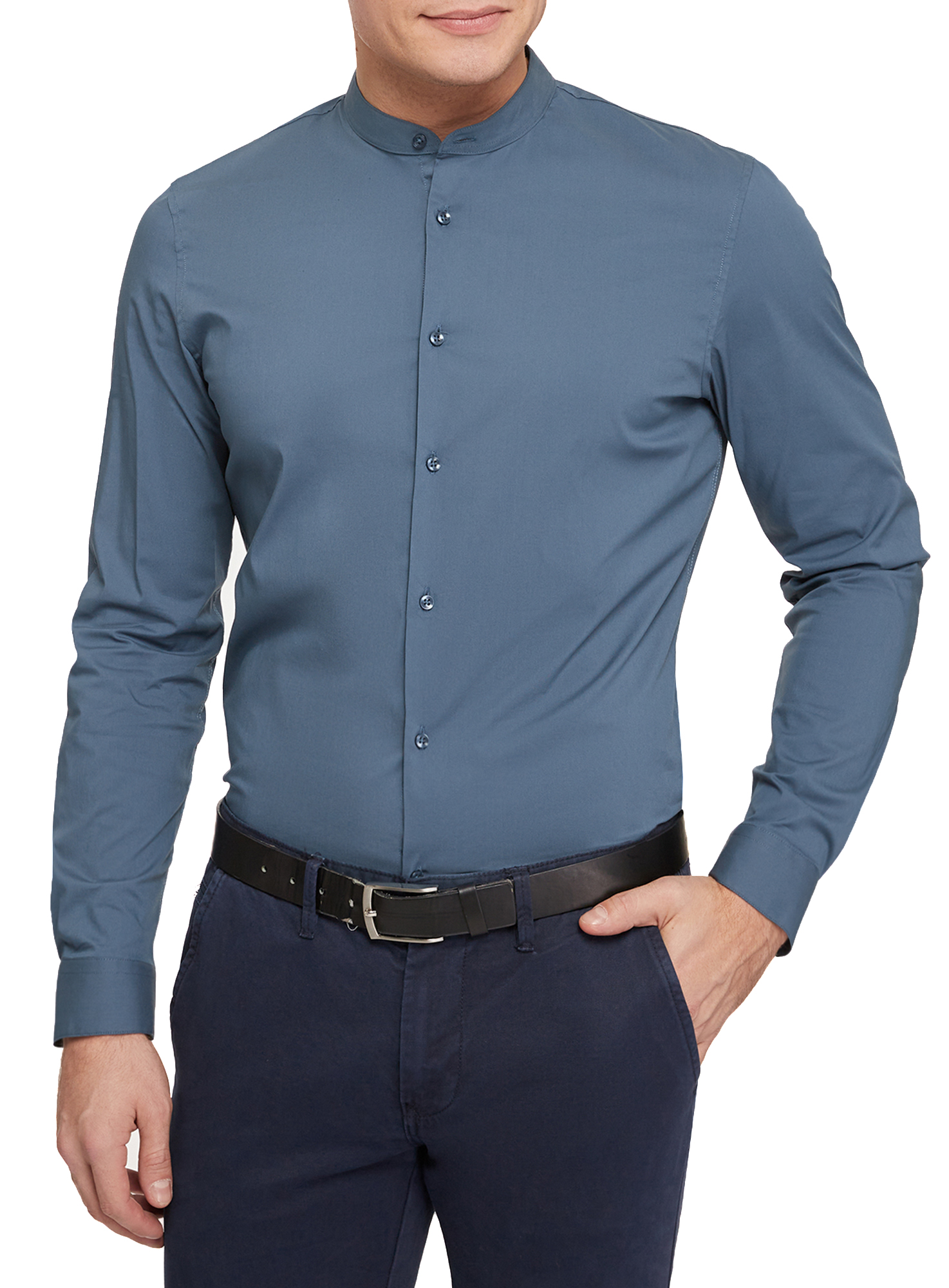 фото Рубашка мужская oodji 3b140004m синяя xl