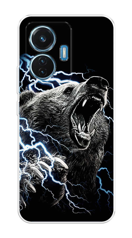 

Чехол на Vivo T1 "Гроза и медведь", Черный;серый;серебристый, 267150-1