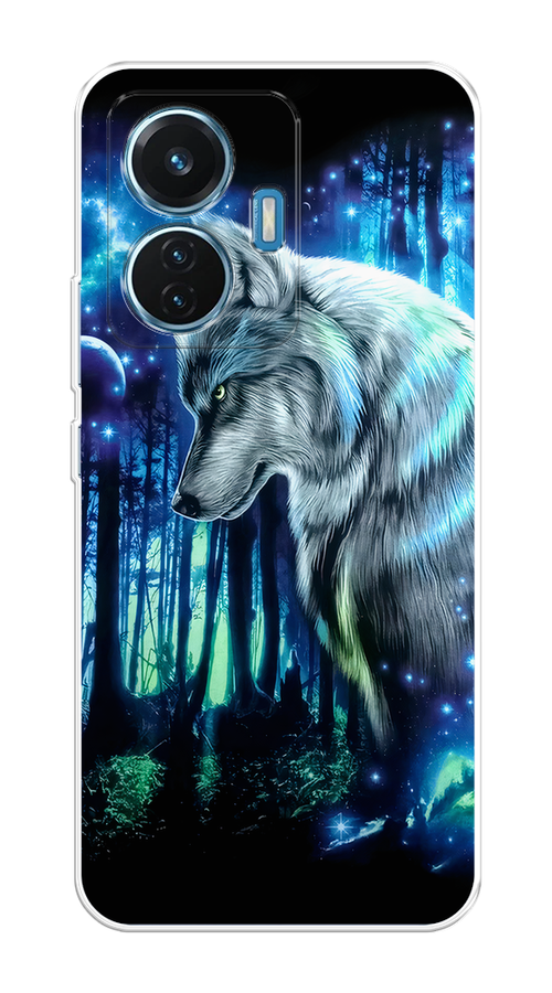 

Чехол на Vivo T1 "Сказочный волк", Синий;серебристый;черный, 267150-1