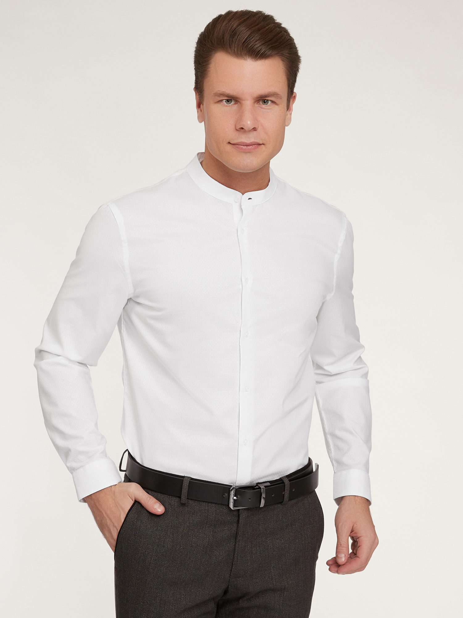 Рубашка мужская oodji 3B140004M-1 белая L