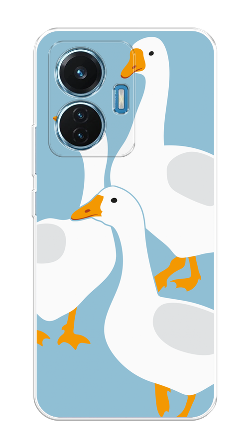 

Чехол на Vivo T1 "Гусиное трио", Голубой;белый;серый;желтый, 267150-1