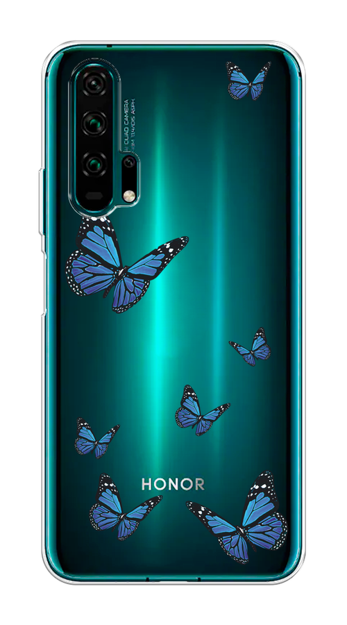 

Чехол на Honor 20 Pro "Blue butterflies", Синий;черный, 69350-1