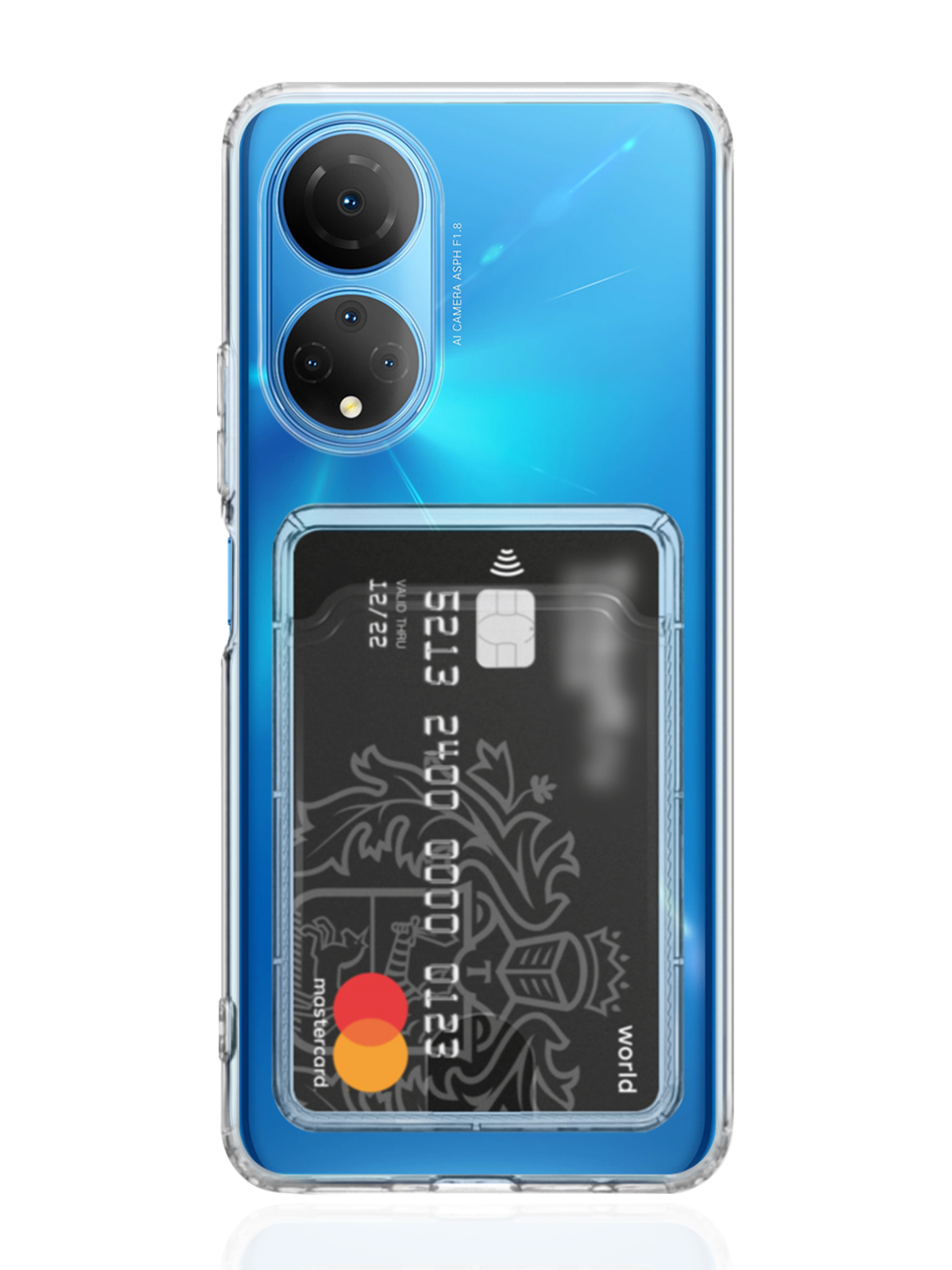 

Чехол MustHaveCase с карманом для карт для Honor X7 прозрачный